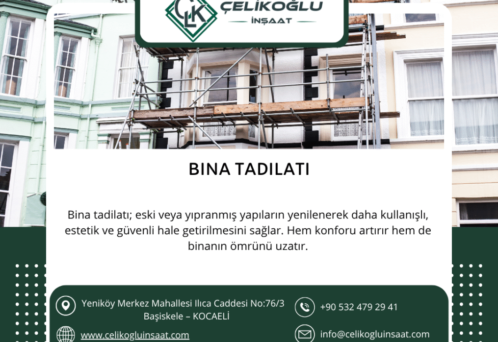 Bina Tadilatı ile Yenilenmiş Alanlar: Çelikoğlu İnşaat Farkı