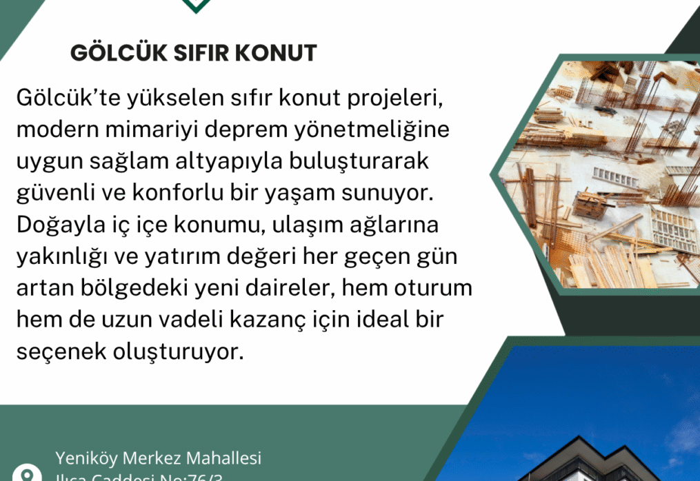 Gölcük Sıfır Konut Projelerinde Güvenilir Adres: Celikoglu İnşaat