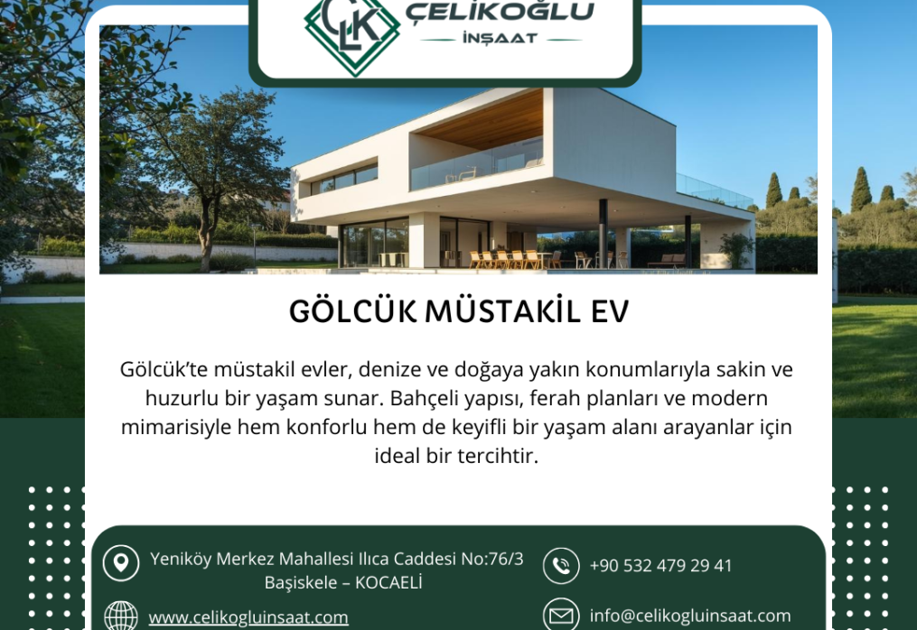 Gölcük Müstakil Ev Projeleri ile Huzurlu ve Doğayla İç İçe Yaşam