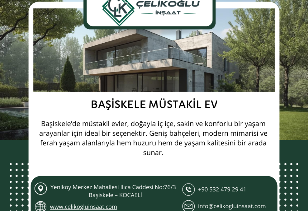 Başiskele Müstakil Ev Projeleri ile Doğayla İç İçe Konforlu Yaşam
