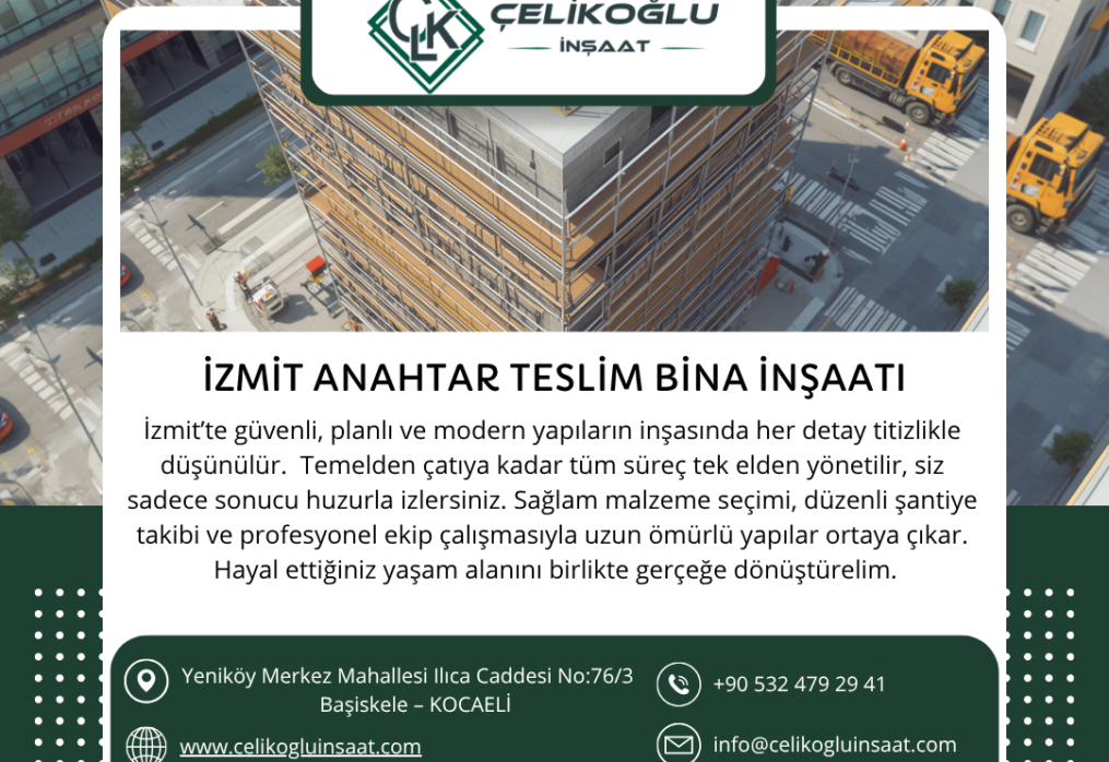 İzmit Anahtar Teslim Bina İnşaatı