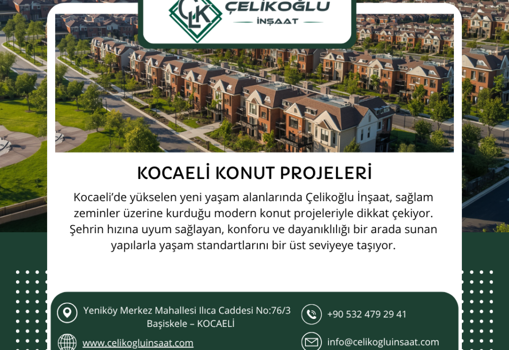 Kocaeli Konut Projeleri ile Konforlu ve Güvenli Yaşam