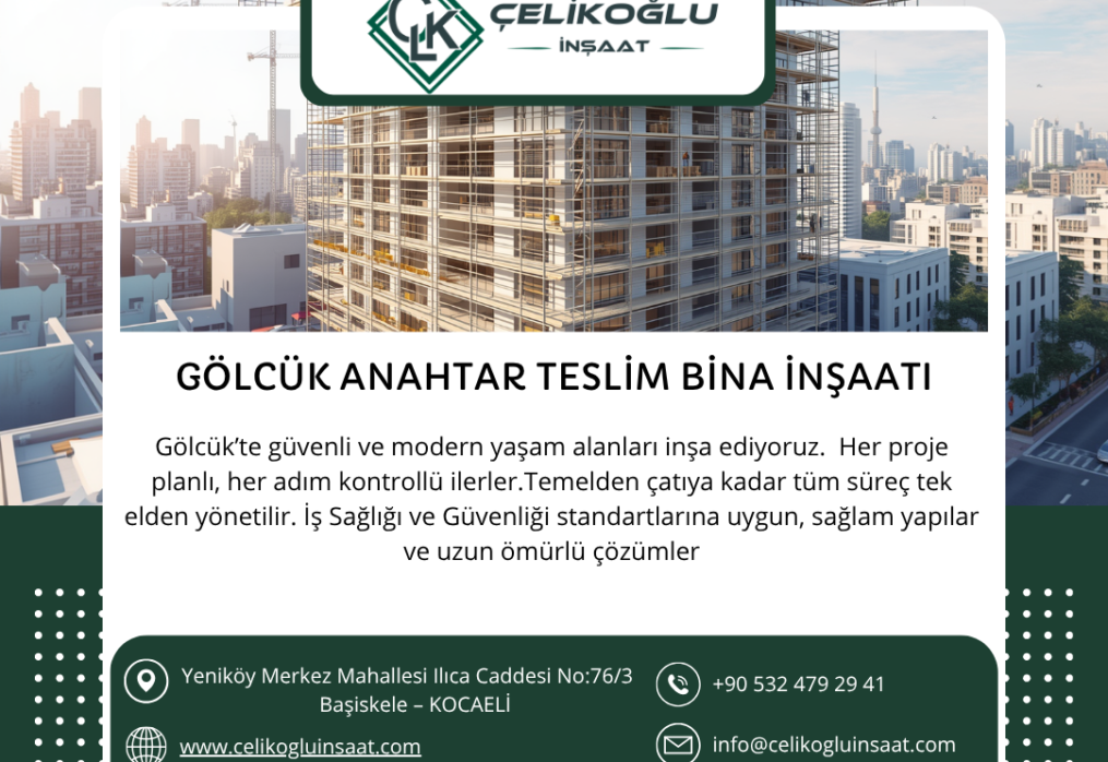 Gölcük Anahtar Teslim Bina İnşaatı